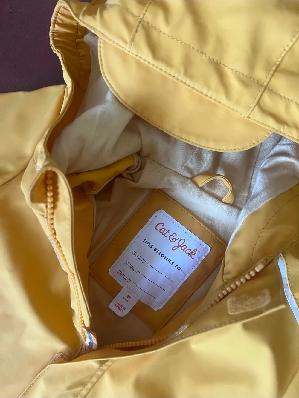 Yellow Hooded Rain Jacket